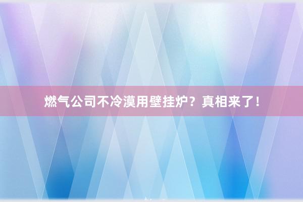 燃气公司不冷漠用壁挂炉？真相来了！